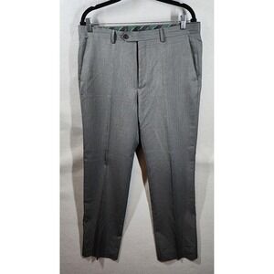 Chaps‎ Pants Mens 34x32 Gray Dress Slacks Flat Front Stretch Classic Fit Office